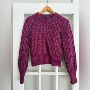 Dynamite Textured Knit Sweater in Rich Purple